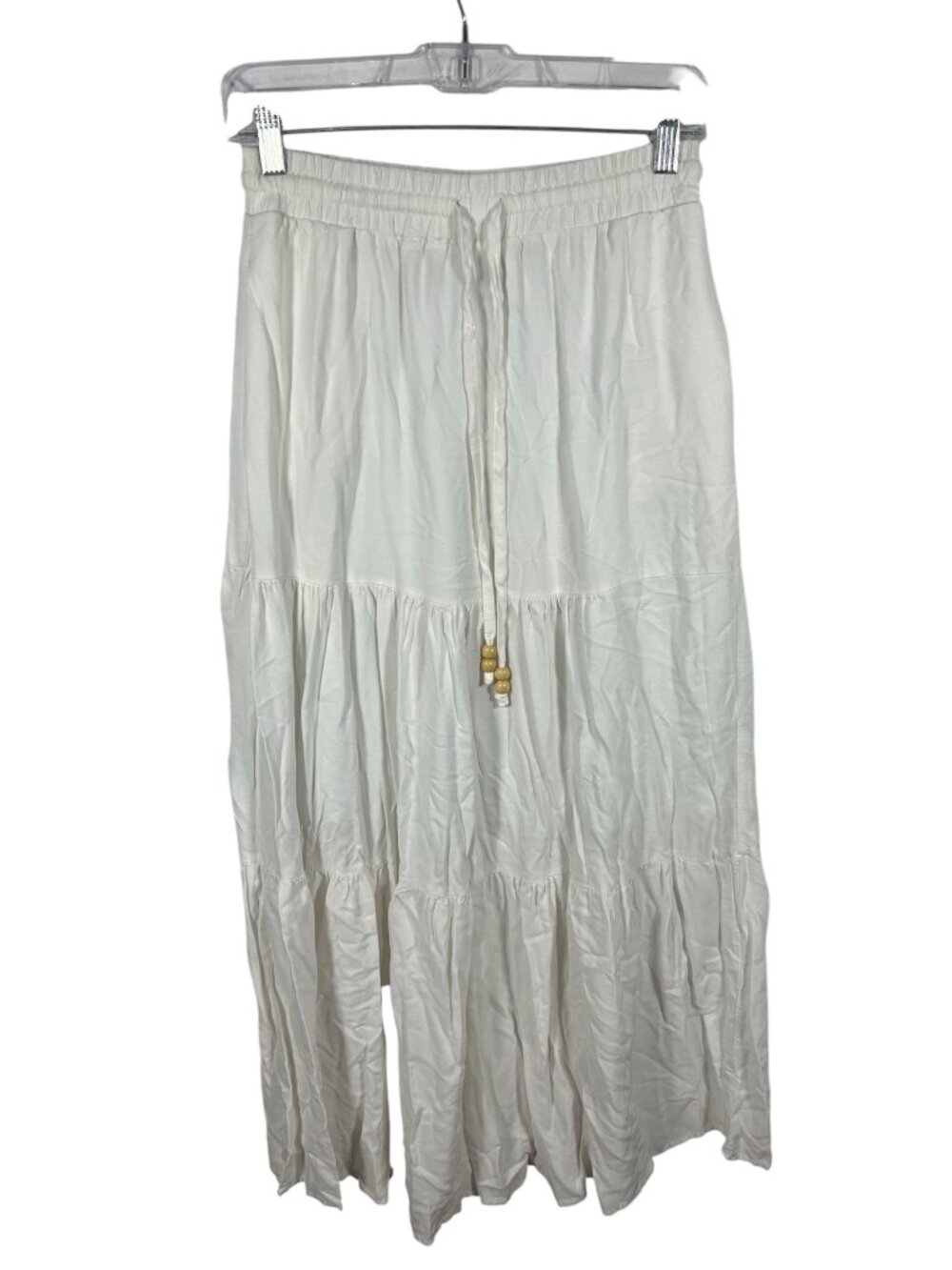 Haeof Skirt Womens Small Boho Tiered Maxi Flowy Fairy Beach Lined Drawstring